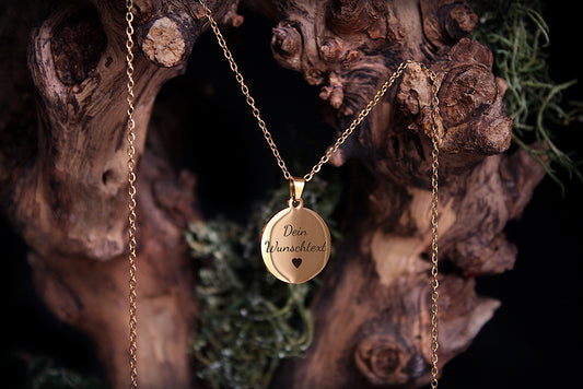 Kette mit persönlicher Gravur - Rund mit Öse