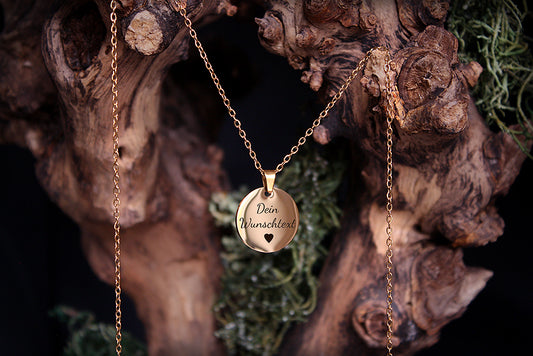 Kette mit persönlicher Gravur - Rund ohne Öse groß